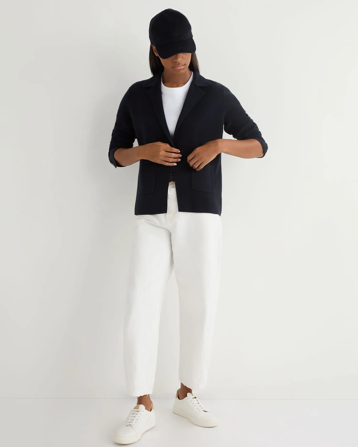 Women N.Peal Navy | Blue*Women's Single Breasted Cashmere Blazer