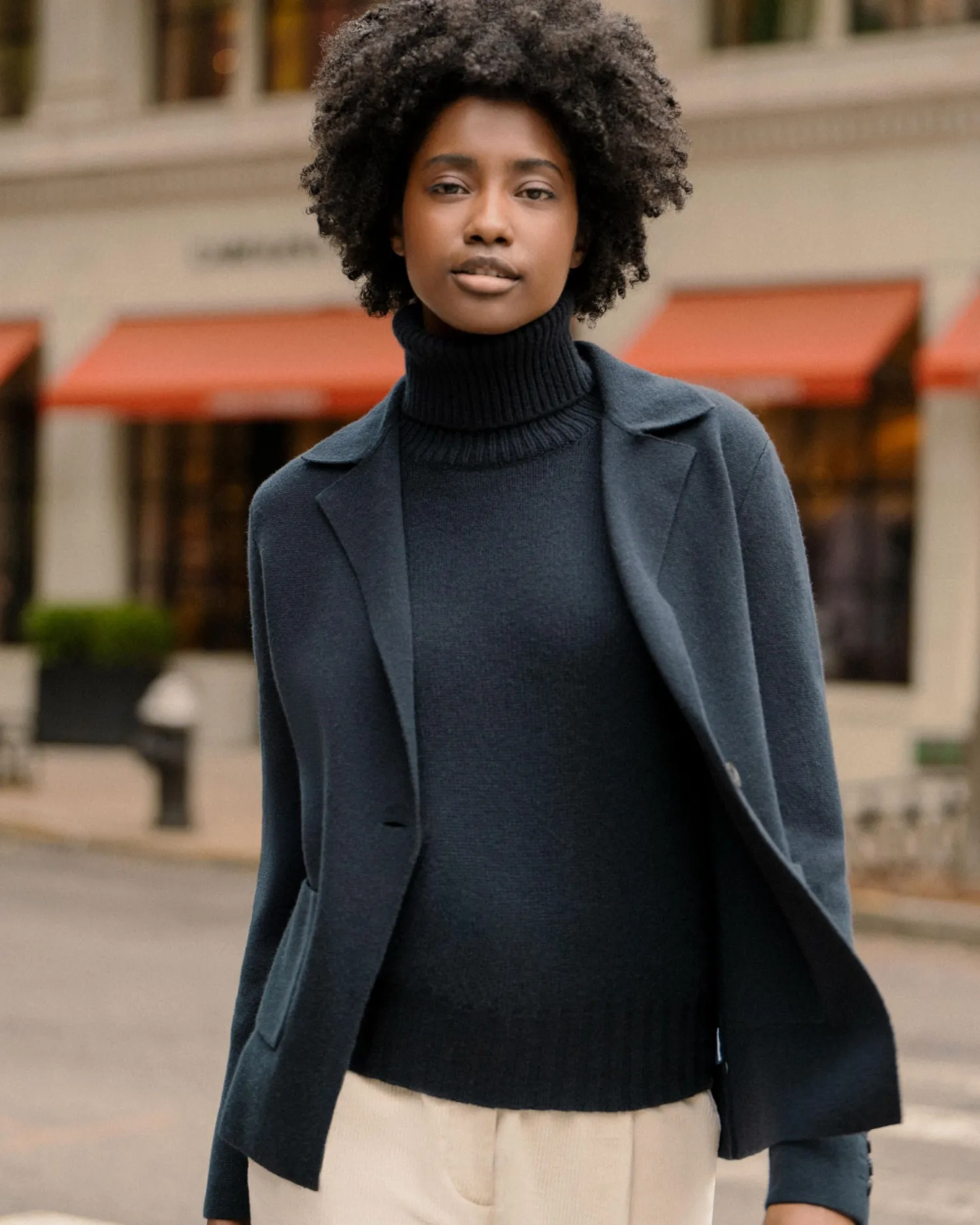 Women N.Peal Navy | Blue*Women's Single Breasted Cashmere Blazer