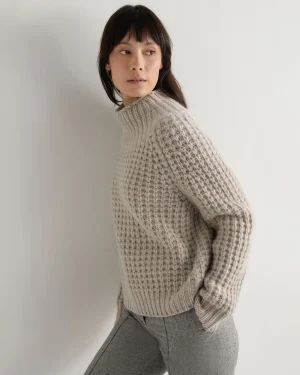 Women N.Peal Natural | Brown*Women's Super Chunky Rib Cashmere Sweater